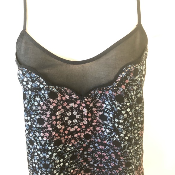 UO kimchi blue black & blue floral mesh tank top - Picture 2 of 6